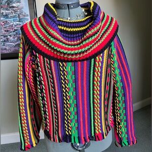 Michael Simon M L Cowl Neck Sweater Mexican Blanket  mothers Day Easter